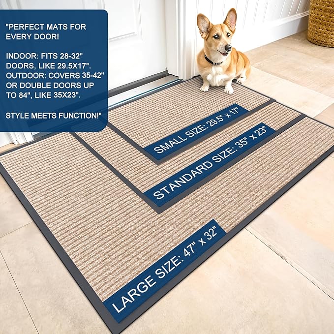 OLANLY Front Door Mat 33x21, Waterproof Heavy-Duty Indoor Outdoor Doormat | - Image 2