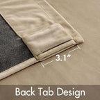 MIULEE Velvet Curtains 52x90 inches 2 Panels Cream Beige Blackout Curtains | - Image 3