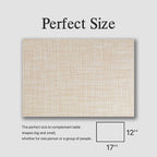 Placemats Set of 12 - Easy Clean Woven Vinyl Placemat for Dining Table, Indoor/Outdoor Place Mats, Washable PVC Table Mats（Beige）