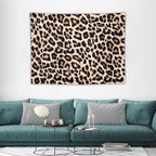 HZOHNAGO Leopard Print Tapestry Rustic Brown Leopard Wild Animal Printed Wall Tapestry Painting Wall Hanging for Bedroom Living Room Dorm 40" W x 30" H