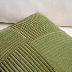 Fancy Homi 2 Packs Moss Green Euro Decorative Throw Pillow Covers 26x26 Inch for Bedroom Couch Bed, Farmhouse Boho Home Decor, Soft Corss Corduroy Patchwork Textured Square Cushion Case 66x66 cm