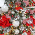 Sea Team Shatterproof Clear Plastic Christmas Ball Ornaments Decorative Xmas Balls Baubles Set with Stuffed Delicate Decorations (50 mm/1.97"/30-Pack, White)