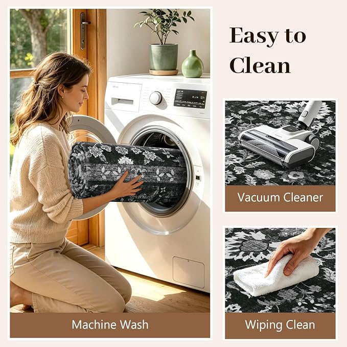 8x10 Ft Large Area Rugs for Living Room, Soft Non-Slip Machine Washable Rug - Image 8
