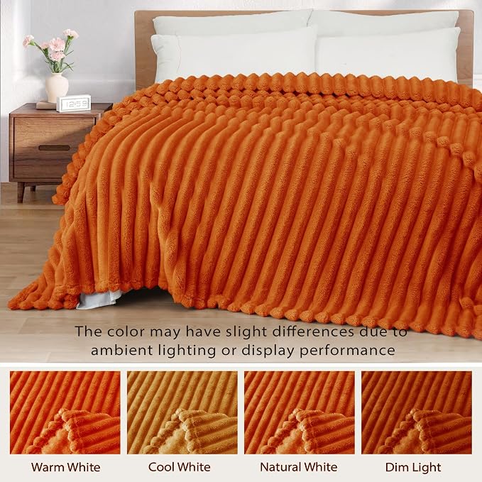 Exclusivo Mezcla Striped California King Size Fleece Blanket - Image 3