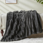 NEWCOSPLAY Fleece Ribbed Cozy Twin Blanket - Image 6