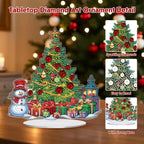 MEIYUDA Christmas Diamond Art Tabletop Kits, DIY Christmas Tree Special Shaped Crystal Desktop Diamonds Painting Ornaments for Adults, Diamond Art Desk Placement Ornaments for Home Decor