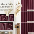 Burgundy Linen Curtains for Living Room 100 Inches Long Light Filtering Semi - Image 3