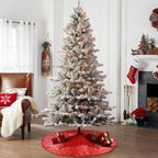 Eternal Beauty Christmas Tree Skirt, 24 Inch Red Sequin Tree Skirt Small Xmas Tree Skirt for Christmas Tree Decorations