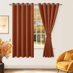 Fall Grommet Blackout Curtains for Bedroom 60 x 72 Inch Burnt Ochre | Thermal - Image 8