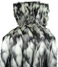Gray Black White Faux Fur Oversized Blanket and Bedspread - Tibet Fox Fur - Gray Black White Luxury Faux Fur - Soft Faux Fur Blankets, Bedspreads and Throws, Handmade in USA, 16438