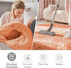 OLANLY Muted Orange Round Rugs for Bedroom - Image 2