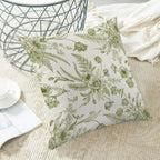CXMEIFLY Sage Green Spring Pillow Covers 24 x 24 Inch Set of 2 for Chinoiserie Flowers Decor Throw Pillows Floral Leaves Seasonal Plant Outdoor Decorative Cushion Cases for Couch Bed Decorations