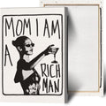 Mom I Am A Rich Man Aesthetic Retro Music Goblet Poster Feminist canvas Wall Art Vintage Bar Cart Wall Decor Preppy Dorm Decor Unique Wall Art prints painting 12x16in Framed