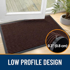 OLANLY 2-Pack Front Door Mats 47x32, Waterproof Heavy-Duty Doormats | Brown - Image 4