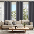 Grommet Blackout Curtains for Bedroom 38 x 84 Inches Long Dark Grey | Thermal - Image 6