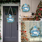 MEIYUDA Christmas Hanging Diamond Art Kits for Adult, Snowman Wreath Diamond Painting Hanging Kits Ornaments, DIY Special Shaped Rhinestone Window Pendants kit for Home Garden Wall Decor Gift