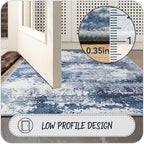 Blue Rug Runners for Hallways Kitchen 2.6x8 Non Slip Washable Entryway Runner - Image 4