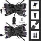 TW SHINE Purple Halloween Lights, 2 Pack 20FT 100 Count Incandescent Halloween Mini String Lights, Waterproof Halloween Decorations for Outdoor Indoor Patio Home Party Garden Yard Decor