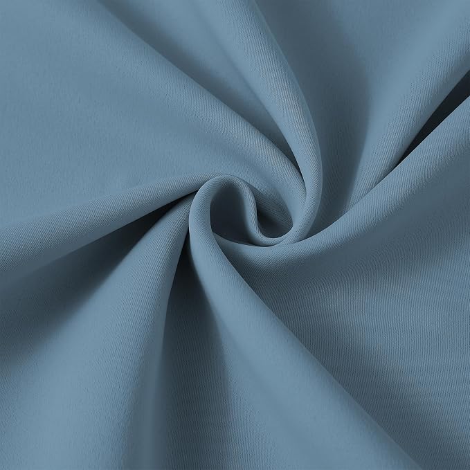 Dusty Blue Pinch Pleated Curtains 144 Inches Long Room Darkening Draperies - Image 7