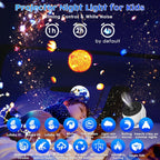Galaxy Projector for Bedroom Pro Version, HD 12 in 1 Film Discs Star Projector Galaxy Light, Planetarium Projector with Timer, White Noise, 360 ° Rotation, Bluetooth, Remote Control
