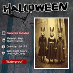 Vintage Halloween Wall Decor Rabbit Cult of the Occult Forest Canvas Wall Art Poster Gothic Dark Academia Decorations Room Creepy Print Spooky Pictures 24X36inch Unframed