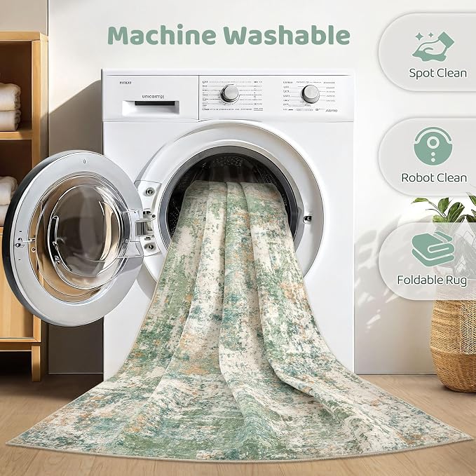 LOONGRUG Runner Rug 2x5 Machine Washable Non-Slip Kitchen Neutral Rug | Modern - Image 2