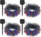 4-Pack Solar String Lights, 400 LED Extra-Long 156Ft Solar Christmas Lights Outdoor Waterproof, 8 Modes Multicolor Led Christmas Lights for Garden, Patio, Wedding, Christmas Decorations