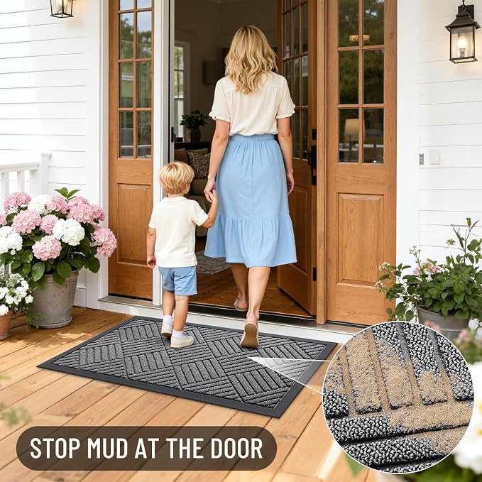 OLANLY Front Door Mat Outside Entrance, Waterproof Heavy-Duty Doormat | 29.5x17 - Image 8