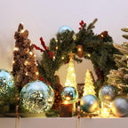 XmasExp Large Christmas Ball Ornaments,4pcs Light Blue Giant Shatterproof Plastic Hanging Mercury Xmas Ball Decorations Christmas Tree Ornaments (Lake Blue, 4")