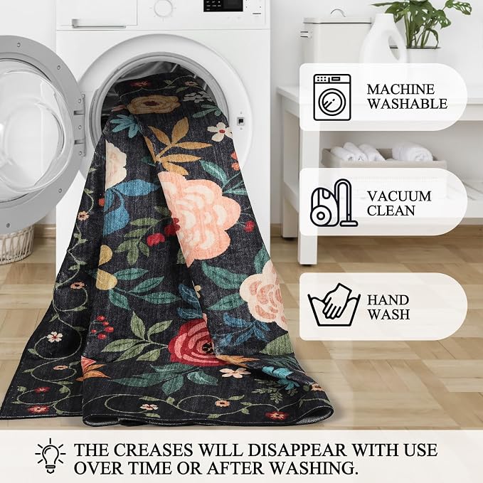 DUKINO 2x12 Washable Runner Rug, Non Slip Long Kitchen Runner Rug, Low Pile - Image 7
