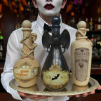 Cynkeyee Halloween Party Decorations Potion Bottles - Resin Tan Sketeton Décor Halloween Potion Bottles Scary Halloweens Decorations Indoor 4.25x4.25x9.5 Inch
