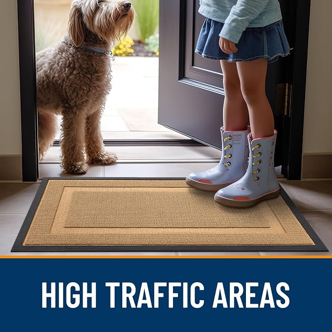 OLANLY Front Door Mat Outside 35x23, All-Season Heavy-Duty Rubber Doormat | - Image 6