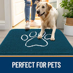 OLANLY Dog Door Mat for Muddy Paws 59x35, Paw Print Design Chenille Mud Mat | - Image 6