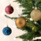 Valery Madelyn Christmas Tree Decorations Ornament Set for Fall Halloween, 50ct 2.36 Inches Bronze Copper Purple Shatterproof Christmas Ball Ornament Hanging Xmas Holiday Party Decor