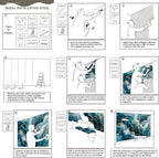 AFZEVEB-Blue and Gold Marble Wallpaper Abstract Art Wall murals for Bedroom 114"x74" (Not Peel and Stick)