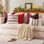 MIULEE Decorative Lumbar Throw Pillow Covers 12x20 Inch Burgundy Red 2 Pack | - Image 5