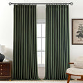 Pinch Pleated Linen Curtains 100% Blackout 108 Inches Long by AUSSPVOCT