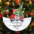 Our First Christmas in Our New Apartment 2025 Xmas Ceramic Ornament - Apartment Decor House Warming Gifts 1st Apartment Christmas Ornament (Engaged Ornament 2)