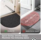 BEQHAUSE Dirt Trapper Door Mat 17" x 30" Half Circle Non Slip Rugs, Absorbent - Image 6