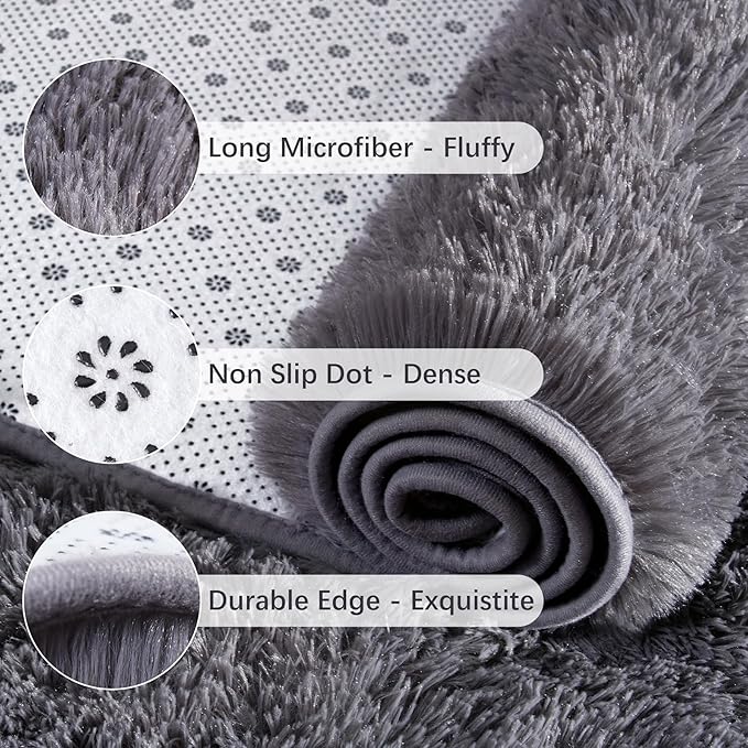 Chicrug Soft Runner Rugs for Bedroom Living Room Plush Fluffy Rug 2x10 | Shag - Image 6