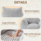 Giant Bean Bag Chairs for Adults Teens, Large Bean Bag Sofa Chairs with Filling Comfy Fuzzy BeanBag Chair with Armrests for Bedroom Living Room Reading