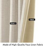 MIULEE 100% Blackout Linen Curtains 42 x 63 Inch Linen Beige 2 Panels | Thermal - Image 6