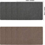 Myir JUN Placemats Dual Sided, Faux Leather Place Mats Set of 6 Indoor Placemat for Dining Table Outdoor Place Mat Square Non-Slip Washable Table Mats (Gray Brown, Set of 6)