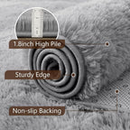 8x10 Extra Large Grey Fluffy Soft Area Rug Non-Slip - Image 6