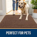 OLANLY Dog Door Mat for Muddy Paws 44x24, Super Absorbent Chenille Mud Mat | - Image 6