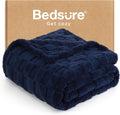 Bedsure GentleSoft Navy Blue Throw Blanket for Couch - Super Soft Cozy Blankets Gifts for Women Men Girls, Cute Small Fleece Throws for Bedroom Home Decor, 50x70 Inches
