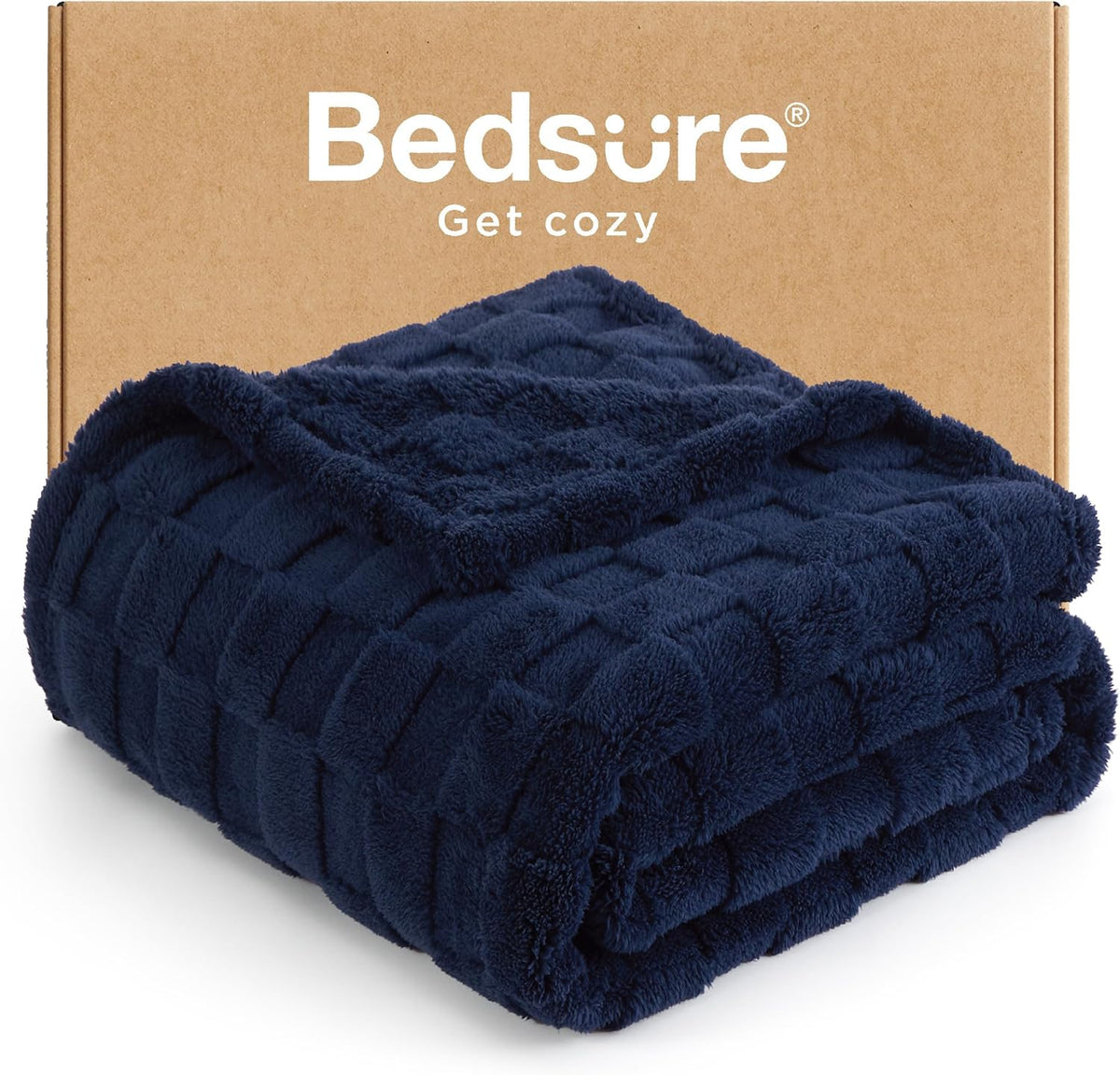 Bedsure GentleSoft Navy Blue Throw Blanket for Couch - Super Soft Cozy Blankets Gifts for Women Men Girls, Cute Small Fleece Throws for Bedroom Home Decor, 50x70 Inches