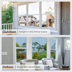 DOWELL Window Privacy Film, One Way Window Tint for Home, Static Cling Anti UV Sun Blocking Reflective Mirror Film, Heat Control See Out Not in Glass Tinting, Silver, 35.4" x 157.5"