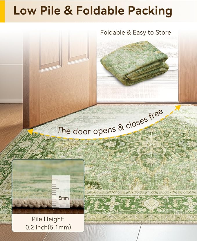 RELEANY Washable Area Rug, Runner 2'6"x8', Water Repellent, Pet Friendly - Image 7