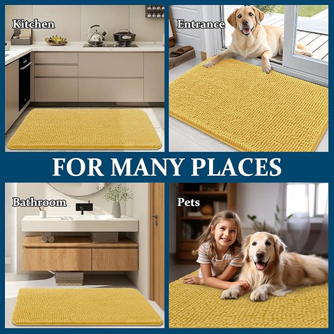 OLANLY Dog Door Mat for Muddy Paws 70x24, Super Absorbent Chenille Mud Mat | - Image 8